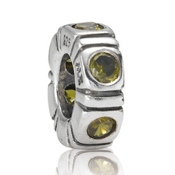 Pandora Trinity Green CZ Spacer - Picture 1 of 7